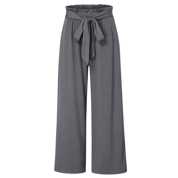 Vividxx Pants For Women Wide Leg Pants For Women High Waisted Tied Belt Palazzo Pants Baggy Flowy Summer Casual Beach Pants With Pockets Vacation Trousers
