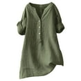 thumbnail image 1 of Vividxx Shirts For Women Buttons V Neck Long Sleeve Tops Trendy Dressy Blouses Casual Loose Comfy Tunic Clothes Fashion, 1 of 4