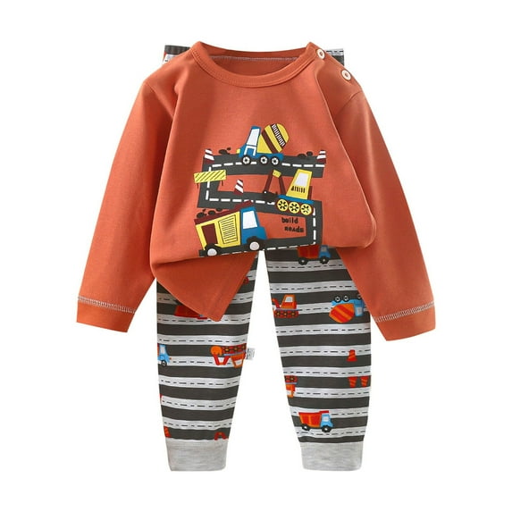 Vividxx Soft Cozy Boys Outfits Sets 2PCS Long Sleeve Tops And Pants Pajama Sets For Toddler Comfortable Sleepwear Solid Color Classic Dailywear