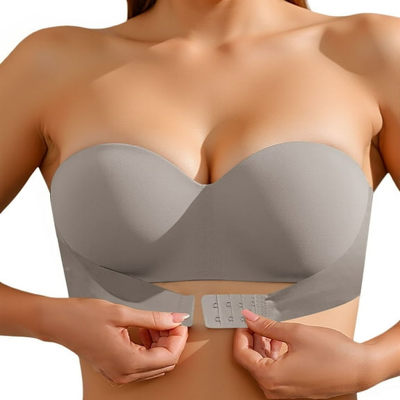 Vividxx Strapless Bras For Women Thin Seamless Vest Soft Support Large Chest Small Half Fixed Cup Breathable Bra Breathable