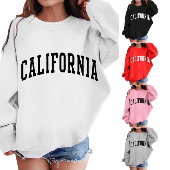 Vividxx Sweatshirts For Girls Fashion Letter Print Sweatshirt Crewneck Long Sleeve Cute Pullovers Tops Comfortable 4-5 Years