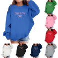 thumbnail image 1 of Vividxx Sweatshirts For Girls Fashion Letter Printed Crewneck Sweatshirt Casual Loose Long Sleeve Pullovers Tops Streetwear 11-12 Years, 1 of 5