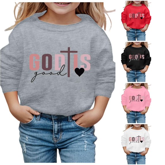 Vividxx Sweatshirts For Girls Kids Letter Print Long Sleeve Crewneck Sweatshirt Comfortable Stylish Athletic Pullovers Tops Comfortable 9-10 Years