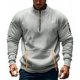 thumbnail image 1 of Vividxx Sweatshirts For Men Fall Winter Stand Collar Half Zipper And Multiple Pockets Fashion, 1 of 4