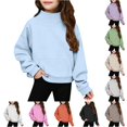 thumbnail image 1 of Vividxx Sweatshirts For Girls Cozy Long Sleeve Sweatshirt With Pocket Fall Winter High Neck Pullover Shirt For Kids Lightweight Trendy Fashion 5-6 Years, 1 of 8