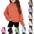 thumbnail image 1 of Vividxx Sweatshirts For Girls Cozy Long Sleeve Sweatshirt With Pocket Fall Winter High Neck Pullover Shirt For Kids Lightweight Trendy Fashion 9-10 Years, 1 of 8