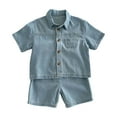 thumbnail image 1 of Vividxx Toddler Boy Clothes Boys Outfits Set Summer Casual Denim Short Sleeve Shirt And Pants Two Piece Outfit For Toddler Kids Comfortable Breathable Stylish 3-4 Years, 1 of 5