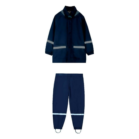 Vividxx Toddler Boy Clothes Children Outdoor Raincoat Rain Pants Suit Solid Color Printed Hoodie Tops Pants 2Pcs Outfits Clothes Set 2-3 Years