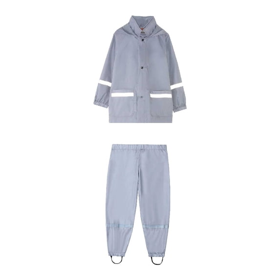 Vividxx Toddler Boy Clothes Children Outdoor Raincoat Rain Pants Suit Solid Color Printed Hoodie Tops Pants 2Pcs Outfits Clothes Set 7-8 Years