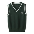 thumbnail image 1 of Vividxx Toddler Boys Girls Lattic Prints Warm Knitted Sweater Sleeveless Tops Knitwear Pullover Vest O-Neck Cozy Sweater, 1 of 3