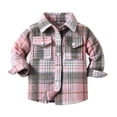 thumbnail image 1 of Vividxx Toddler Boys Girls Shirt Coats Jacket Plaid Long Sleeve Kids Lapel Button Tops Outwear Fashionable Outwear, 1 of 7