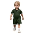 thumbnail image 1 of Vividxx Toddler Boys Short Sleeve Striped T-Shirt Tops Shorts Gentleman Outfits Sets Birthday Dailywear, 1 of 6