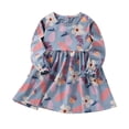 thumbnail image 1 of Vividxx Toddler Girl Dress Casual Long Sleeve Print Dress For Toddler Kids Soft Comfortable Daily Wear Outfit With Round Neck Cute Design 2-3 Years, 1 of 8