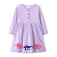 thumbnail image 1 of Vividxx Toddler Girl Dress Catoon Embroidery Long Sleeve Party Dresses A-Line Cute Midi Casual Dress 4-5 Years, 1 of 5