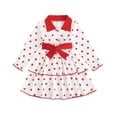 thumbnail image 1 of Vividxx Toddler Girl Dress Heart Print Long Sleeve Dresses Fall Stylish Knit Dress Kids Casual Cute Birthday Party 4-5 Years, 1 of 9