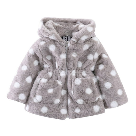 Vividxx Toddler Girls Jacket Children's Clothing Girls Coat Fall Winter New Girls Furcoat Children's Imitation Furears Thick Padded Coat Warm And Cute Winter Wear 3-4 Years