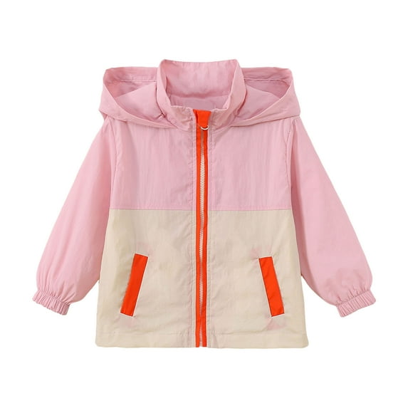 Vividxx Toddler Girls Jacket Kids Boys Girls Patchwork Coat Hooded Jacket Toddler Windproof Zipper Outwear Coats For Boys And Girls 5-6 Years