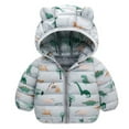 thumbnail image 1 of Vividxx Toddler Girls Jacket Outerwear Coat Girls Windproof Toddler Jacket Baby Boys Winter Dinosaur Warm Cartoon Hooded Coat&Jacket For Boys And Girls 3-4 Years, 1 of 4