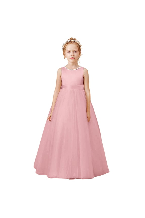 Trendy Girls Dresses O-Neck Sleeveless Any Occasion For Parties And Everyday Wear Stylish And Comfortable Design For Young Fashion Solid Color Toddler Stylish Sundress