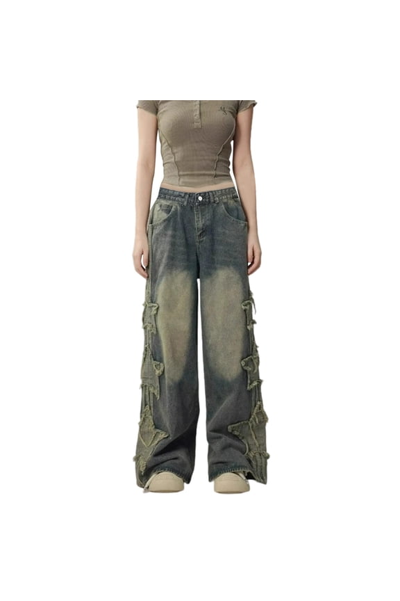 Women's Casual Pants Unique Cat Whisker Wide Leg Design With Relaxed Fit For Everyday Wear Versatile And Comfortable For All Seasons Vacation Trousers