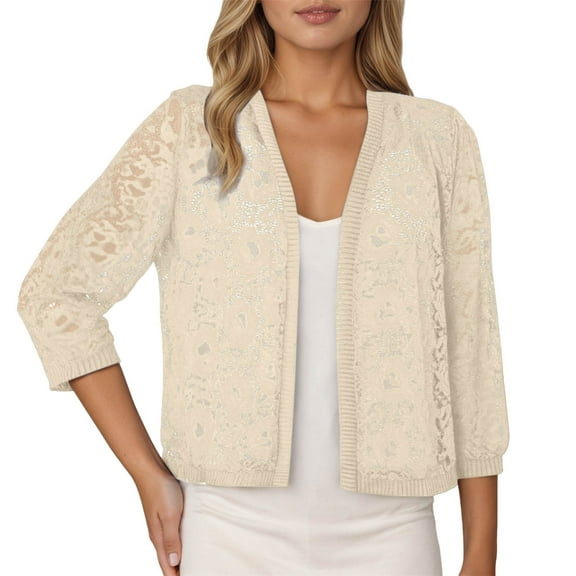 Vividxx Women's Elegant Lace Cardigan Short Sleeve Knit Sweater Lightweight Comfortable Casual Tops For Ladies Fall Outfits 2025