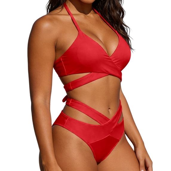 Vividxx Womens Bikini Sets Two Piece High Waisted Bikini Push Up Swimsuit Wrap Bathing Suit Summer Comfortable Beach Vacation Outfits