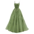 thumbnail image 1 of Vividxx Womens Dresses Spaghetti Strap Dress Long Lace Applique Party Dress Solid Color Fall Outfits 2025, 1 of 2