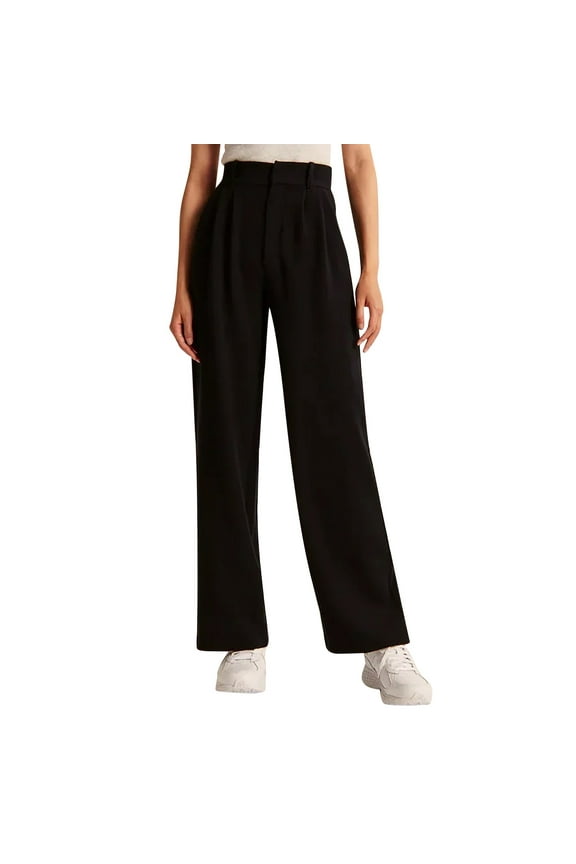 Womens Pants Womens Casual Wide Leg Dress Pants High Waist Tailored Button Down Trousers With Pockets Casual Trousers