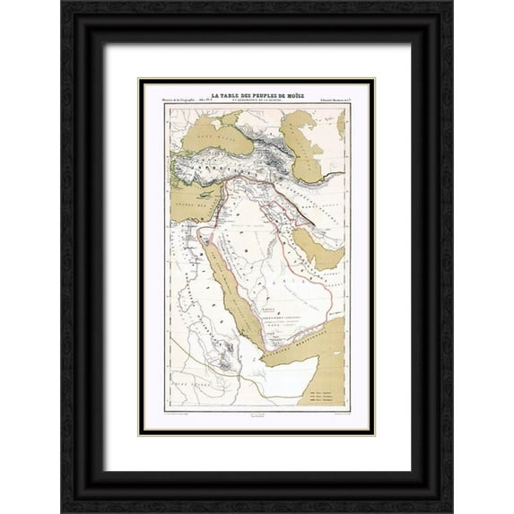 Vivien de Saint 22x32 Black Ornate Wood Framed with Double Matting Museum Art Print Titled - Middle East People of Moses Genesis