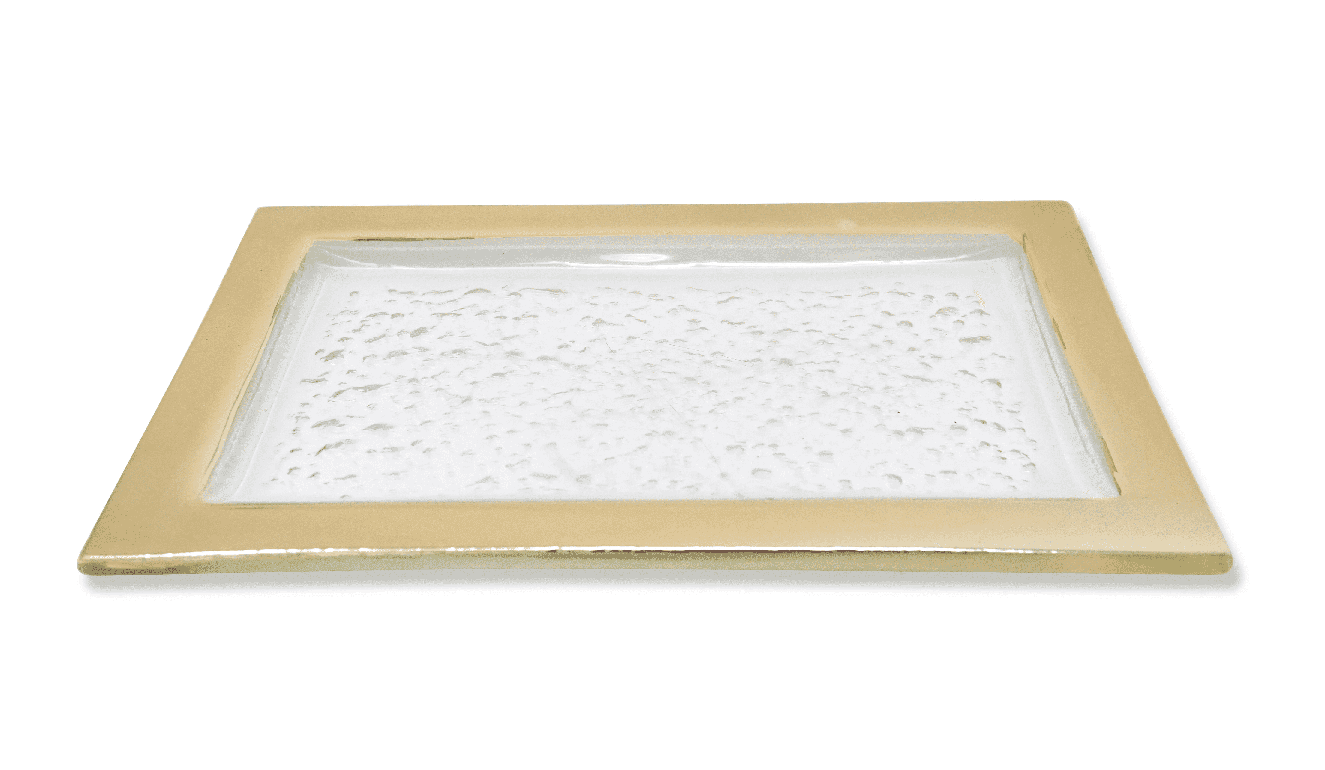 Vivience Fol Gold Rim Square Hammered Serving Tray Platter Decorative ...