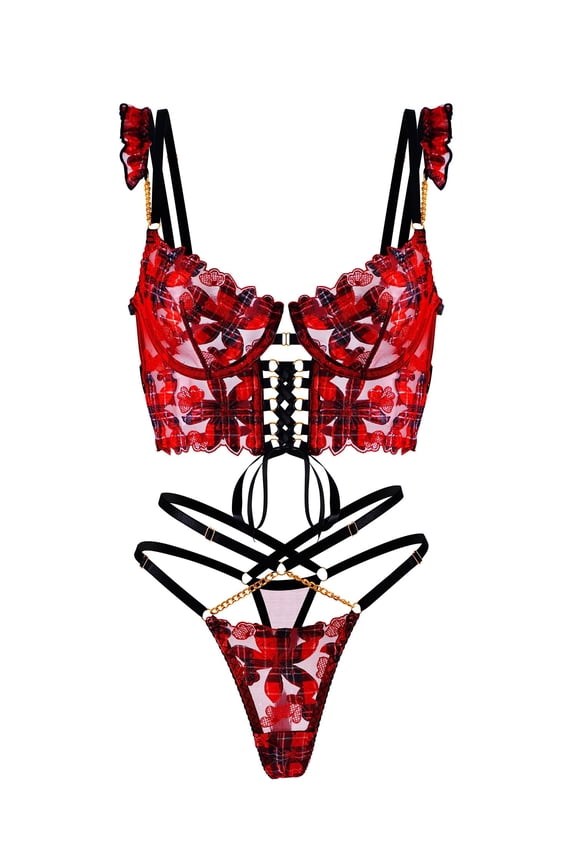 Vivienne Lace Harness Set (RED, L)