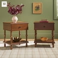 thumbnail image 1 of Vivienne Walker Edison Easy Assembly Solid Wood Spindle 1-Drawer Nightstand, Set of 2 - Dark Brown, 1 of 12