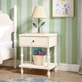 thumbnail image 1 of Vivienne Walker Edison Easy Assembly Solid Wood Spindle 1-Drawer Nightstand - White, 1 of 13