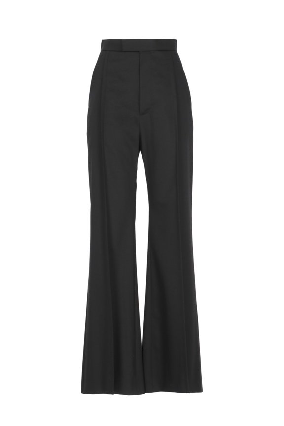 Black Wide Leg Virgin Wool Pants (Women's)