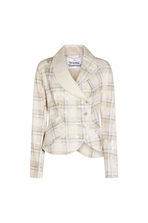 Ecru Check Blazer (Women's)