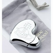 Vivienne Westwood Lighter Heart Shape Electronic Gas, Logo Boxed Orb Box, Father's Day Gifts, Silver(Gas Has Been Removed）