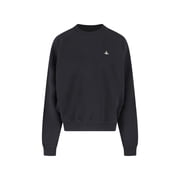 Vivienne Westwood Orb Crewneck Sweatshirt, In Black Cotton Womens