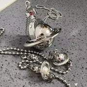 Vivienne Westwood Pendant Lighter Gas Lighters Two Orb Chains, Gift Box, Silver