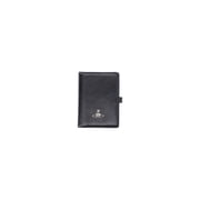Vivienne Westwood Womens Black Orb Bi-Fold Leather Cardholder Black