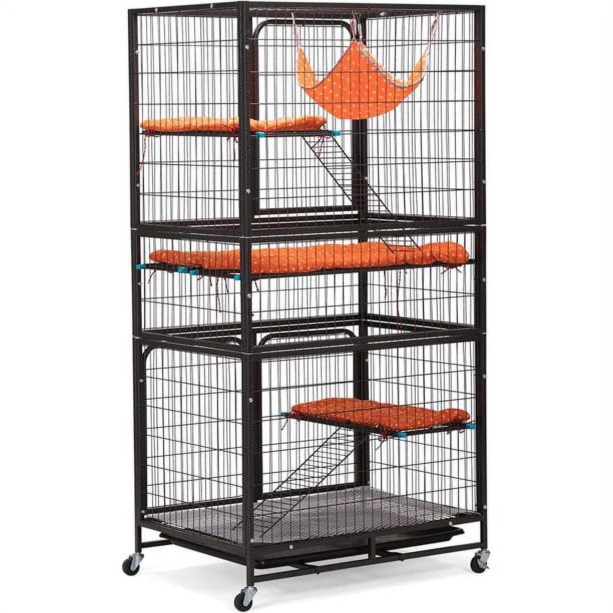Vivifying 4Story Pet Cage, Bunny Hutch with Ladder, Lockable Wheels