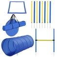 thumbnail image 1 of Vivifying 4PC Obstacle Dog Agility Training Course, Backyard Competitive Equipment- Blue/Yellow, 1 of 5