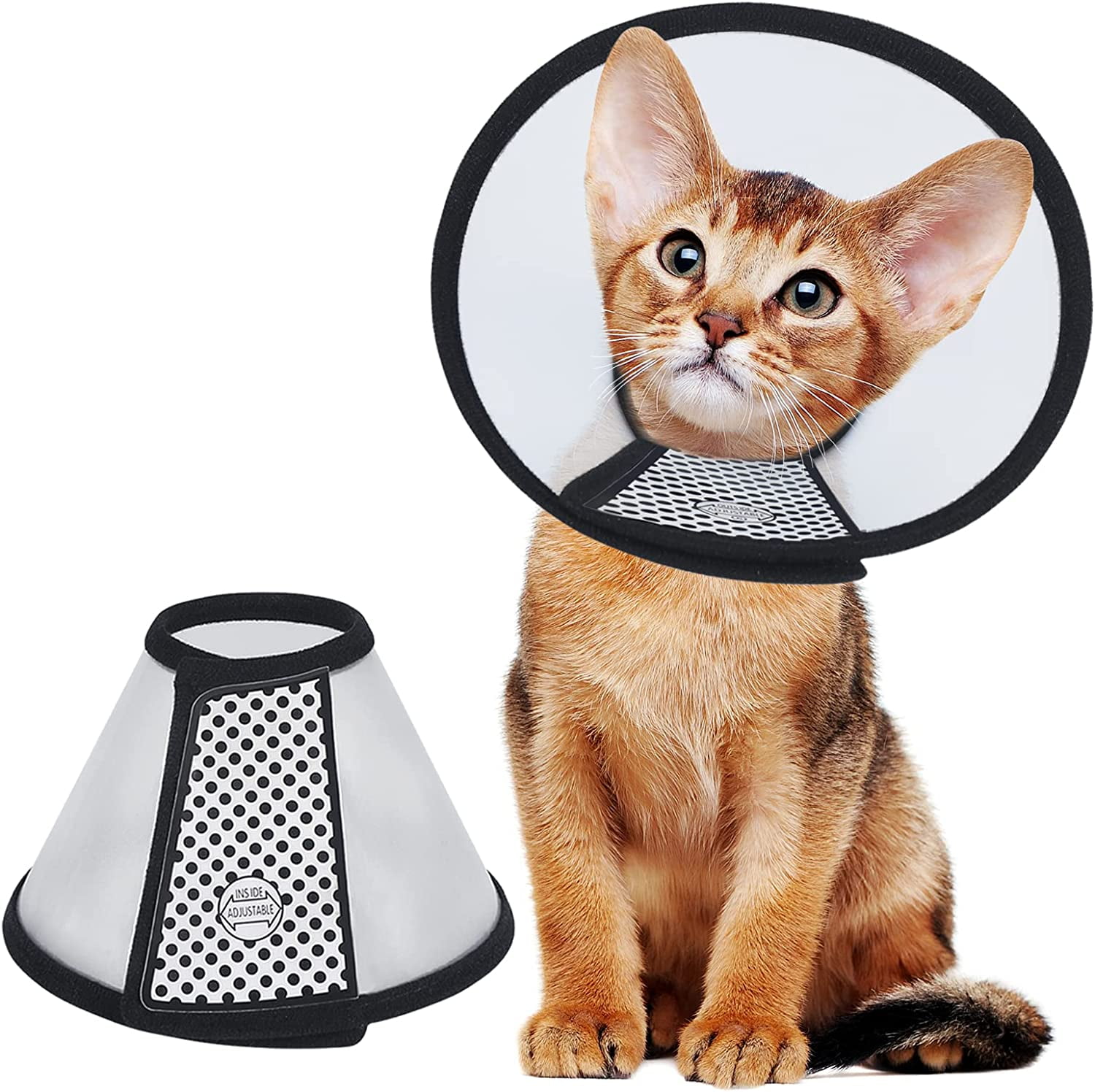 Vivifying Cat Cone, Adjustable Recovery Pet Cone, 6.1 inches