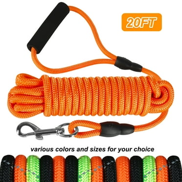 Vivifying Dog Training Leash, 20FT Floating Dog Check Cord, Long Dog Rope Leash with Comfortable Handle for Outside, Hiking, Swimming, Beach and Lake