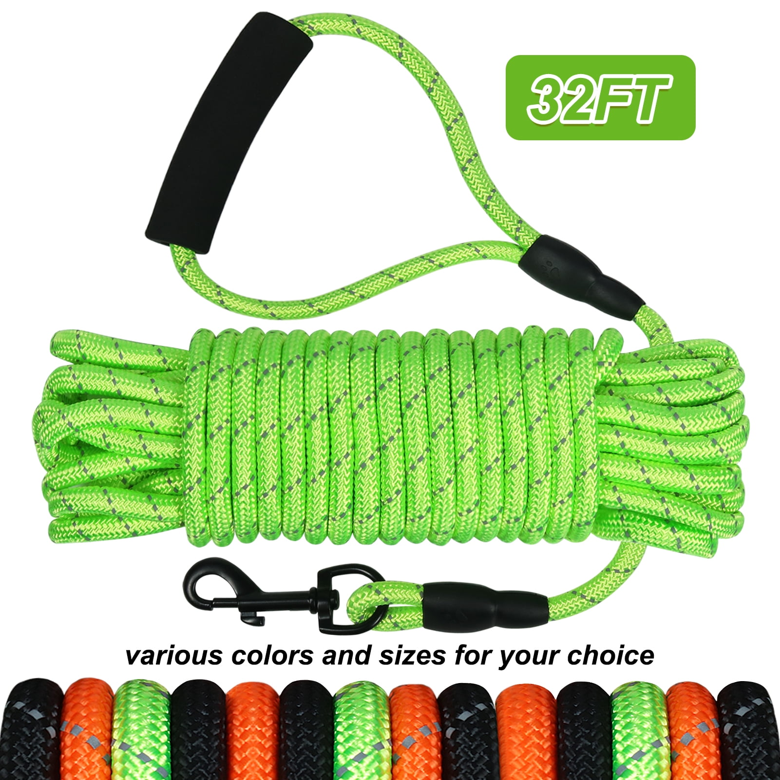 Vivifying 32ft Reflective Long Dog Leash with Padded Handle for Walking ...