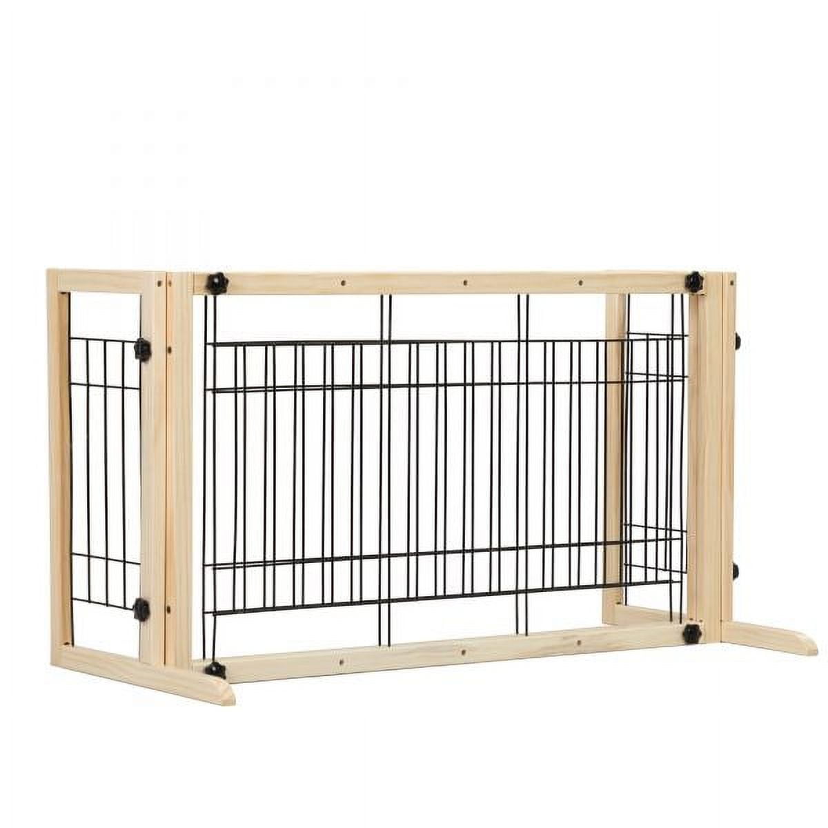 Vivifying Pet Gate for Dogs Wood Freestanding Pet Gate, 38"-71" Length ...