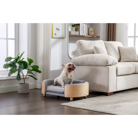 Vivifying Scandinavian Style Elevated Dog Bed Pet Sofa (Gray)