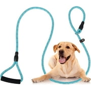 Vivifying Slip Lead Dog Leash, 6.5FT Reflective Durable Rope Dog Leash, Dog Slip Leash with Comfortable Handle for Medium and Large Dogs (Blue)