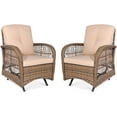 thumbnail image 1 of Vivijason Patio Wicker Rocker Glider WeatherResistant, Set of 2, Brown, 1 of 7