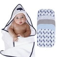 thumbnail image 1 of Viviland Baby Hooded Bath Towel and Washcloths 6 Pack for Newborn and Infants, Whale, 1 of 7