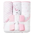thumbnail image 1 of Viviland Baby Towels and Wash Cloths Set - Hooded Towels, Face Towels, Burp Cloths or Wipes - Absorbent Bath Towels - 6-Pack, Size 28 x 28 Inch (Pink Unicorn), 1 of 10